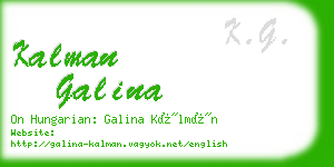 kalman galina business card